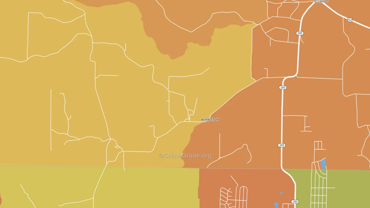 Morriston, AR Map of Vandalism Rates
