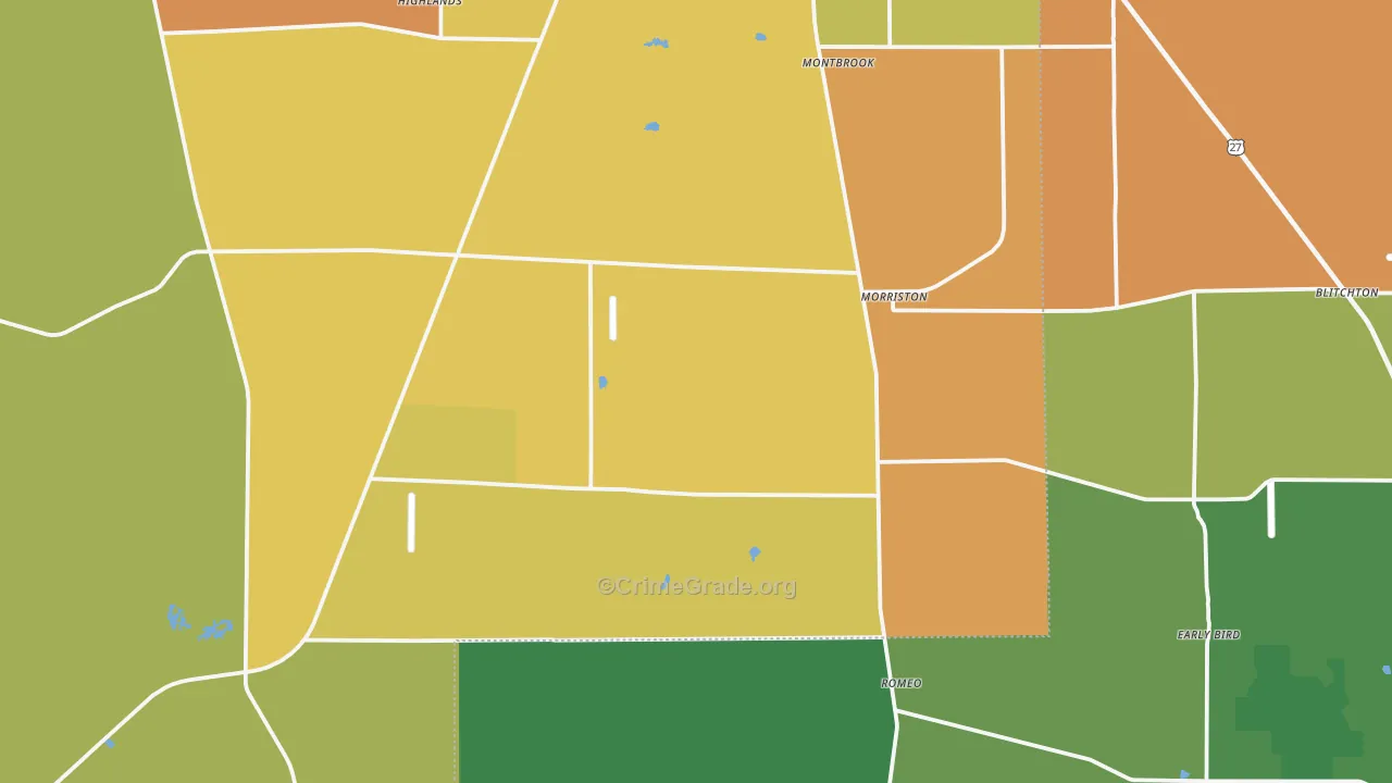 Morriston, FL Map of Vandalism Rates