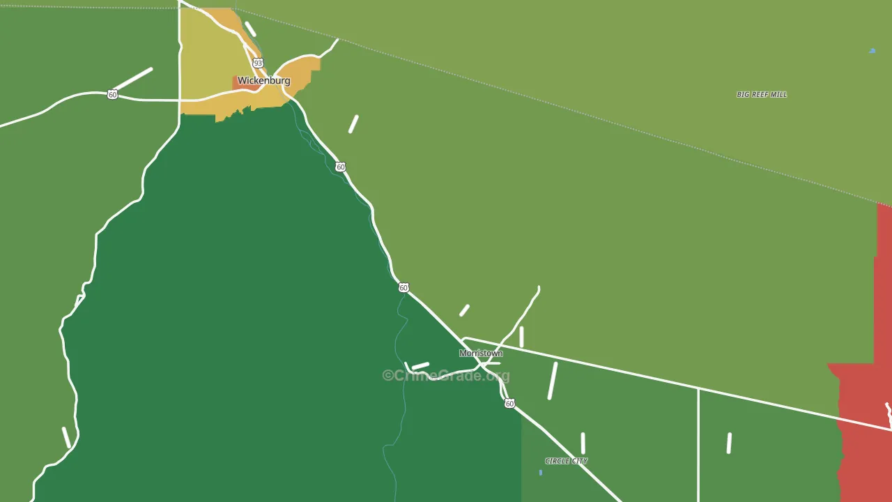 Morristown, AZ Map of Vandalism Rates