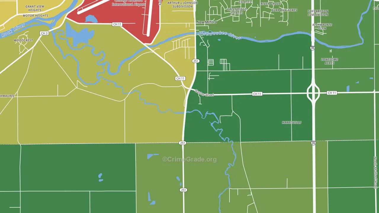 Morristown, IL Map of Vandalism Rates