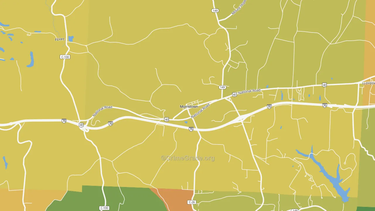 Morristown, OH Map of Vandalism Rates