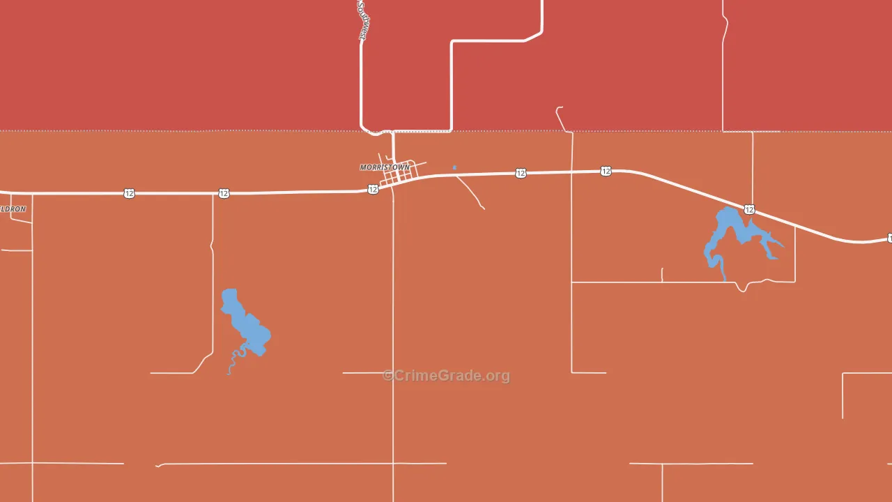 Morristown, SD Map of Vandalism Rates