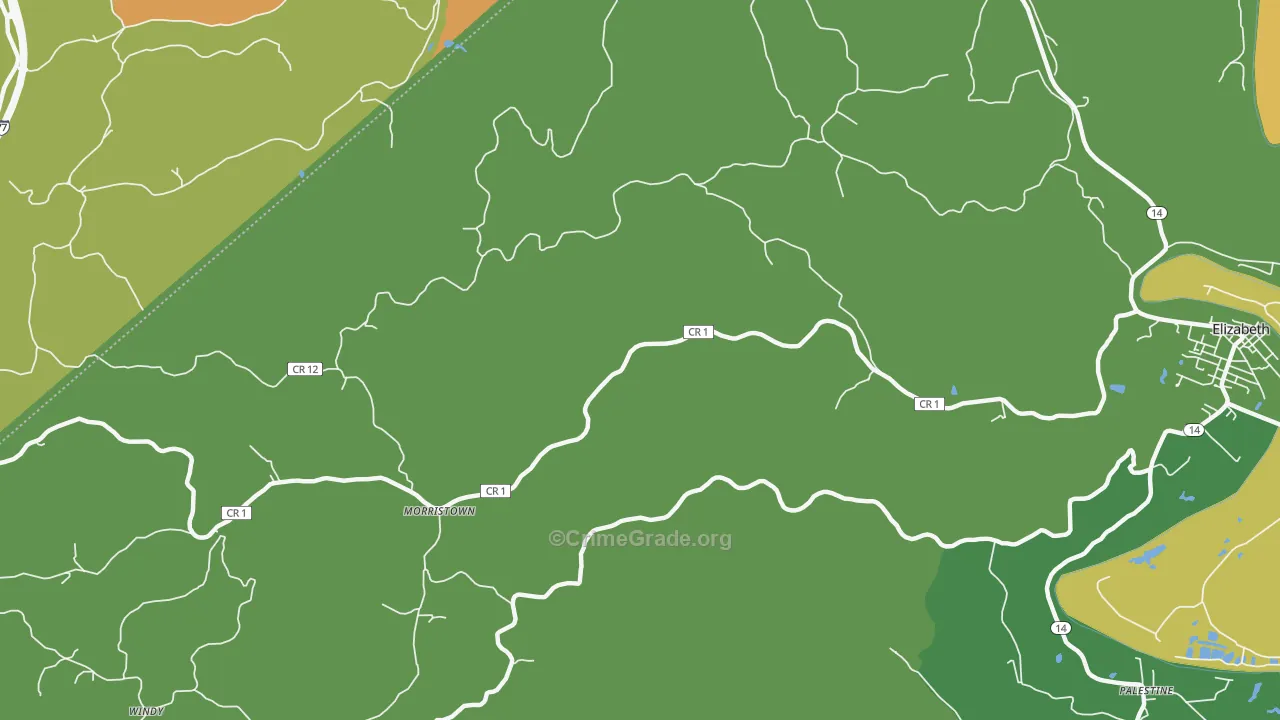 Morristown, WV Map of Vandalism Rates