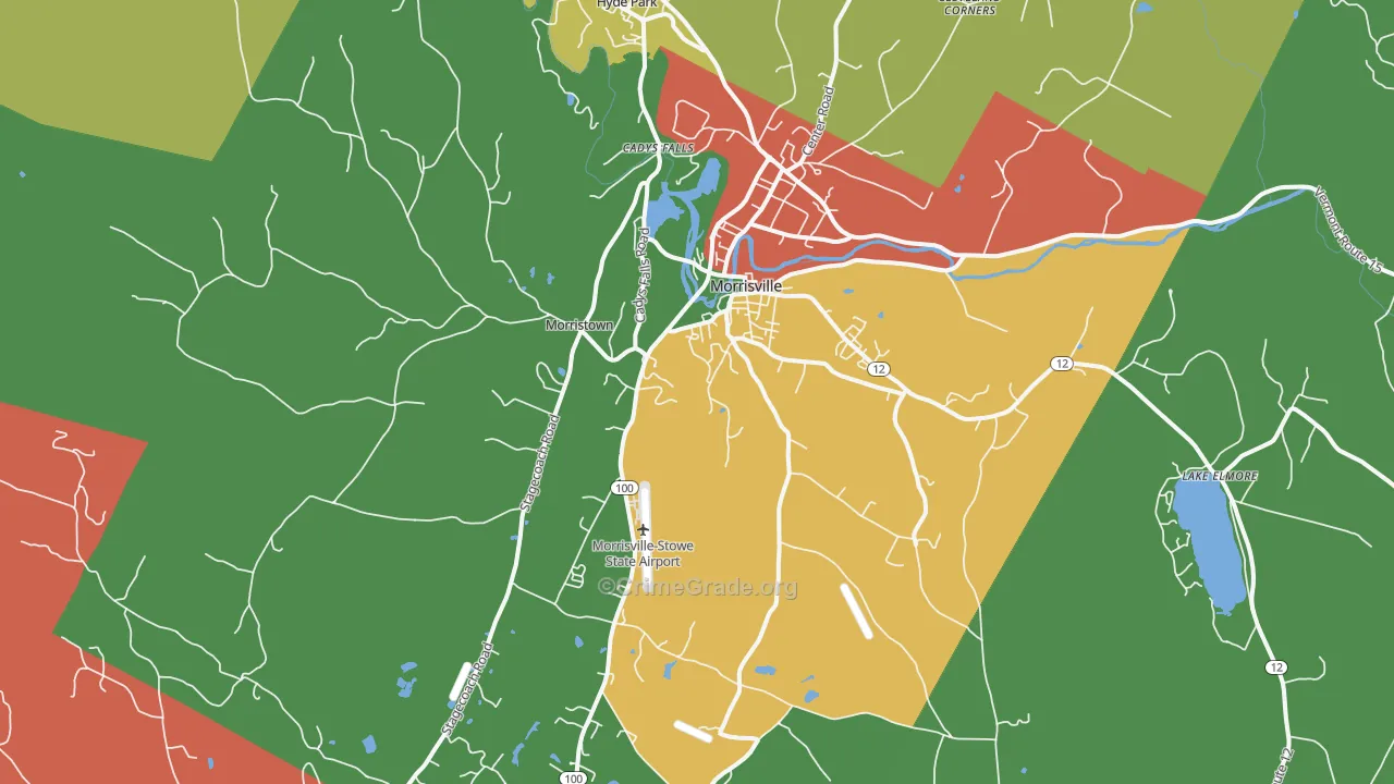 Morrisville, VT Map of Vandalism Rates