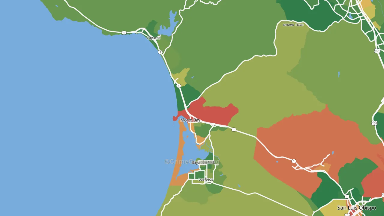 Morro Bay, CA Map of Vandalism Rates