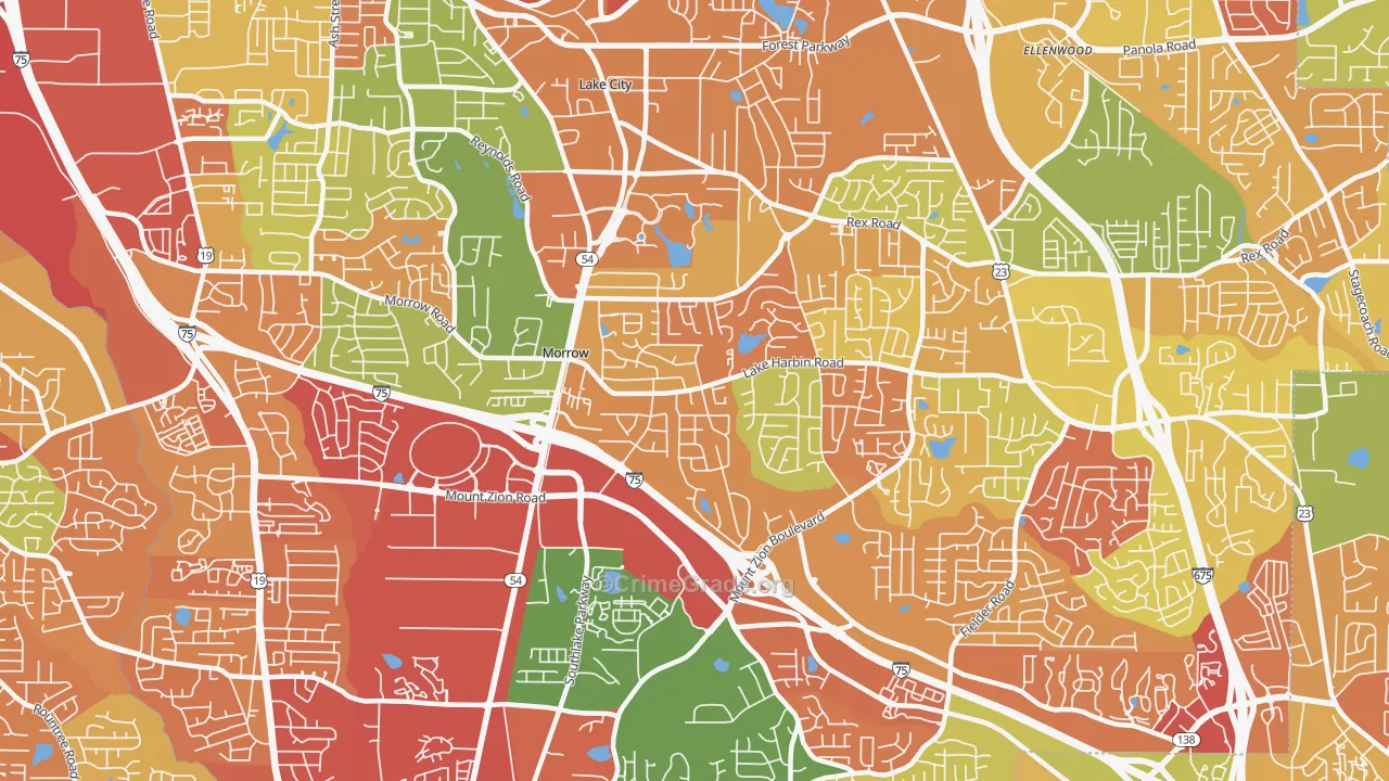 Morrow, GA Map of Vandalism Rates