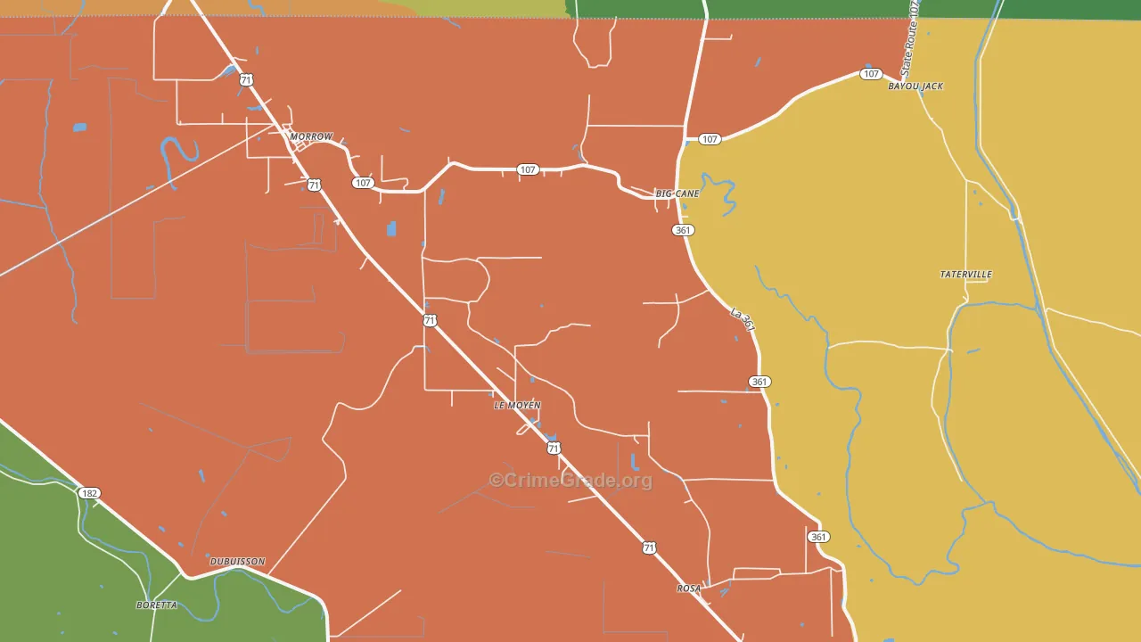 Morrow, LA Map of Vandalism Rates