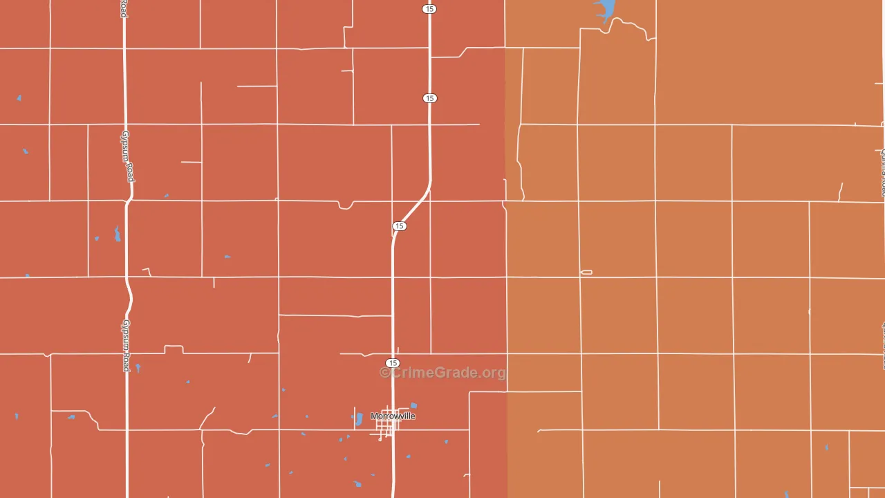 Morrowville, KS Map of Vandalism Rates