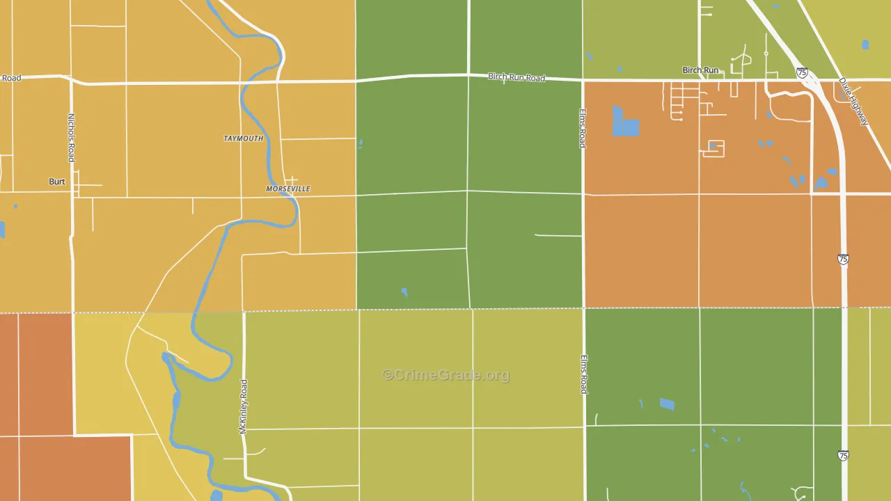 Morseville, MI Map of Vandalism Rates