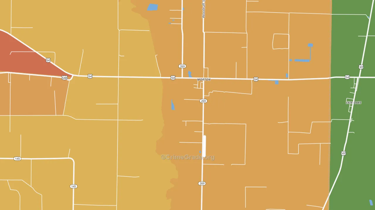 Morton, AR Map of Vandalism Rates