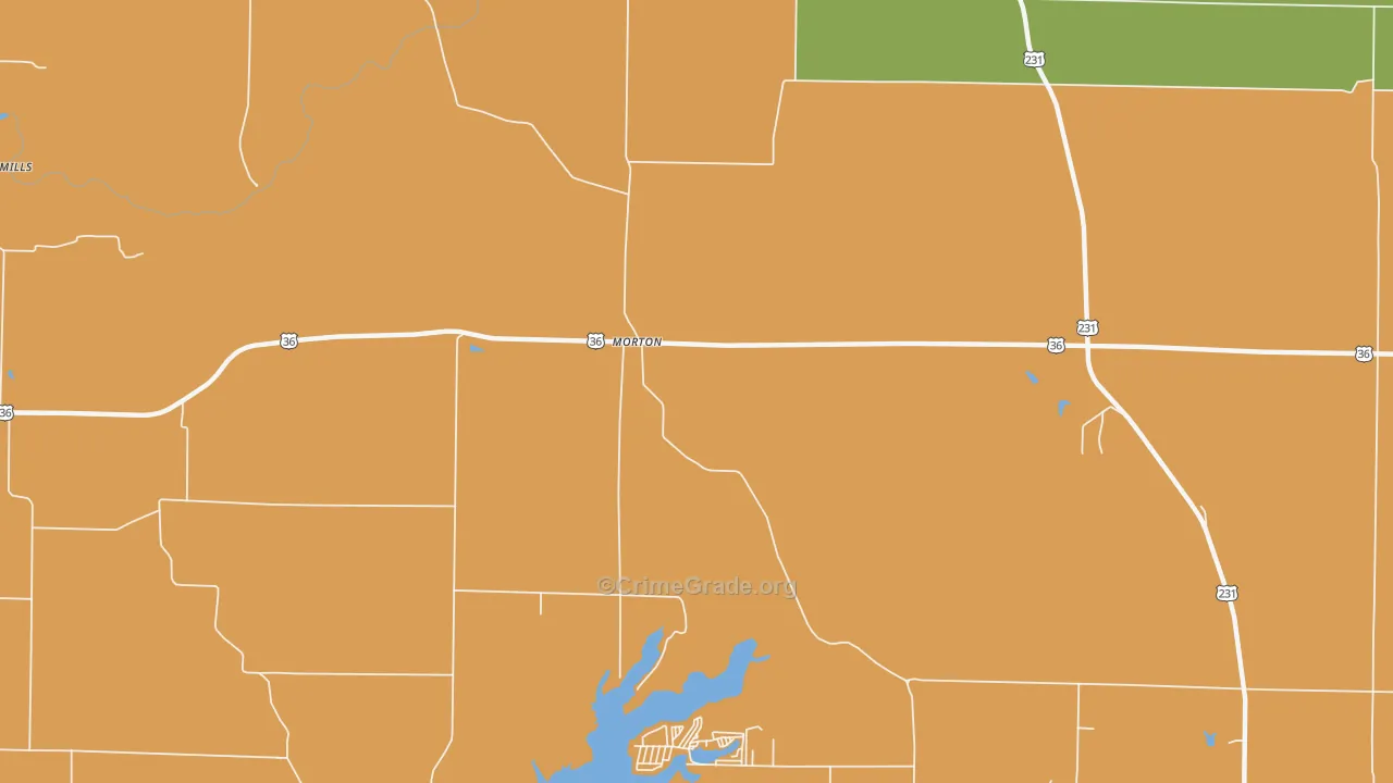 Morton, IN Map of Vandalism Rates
