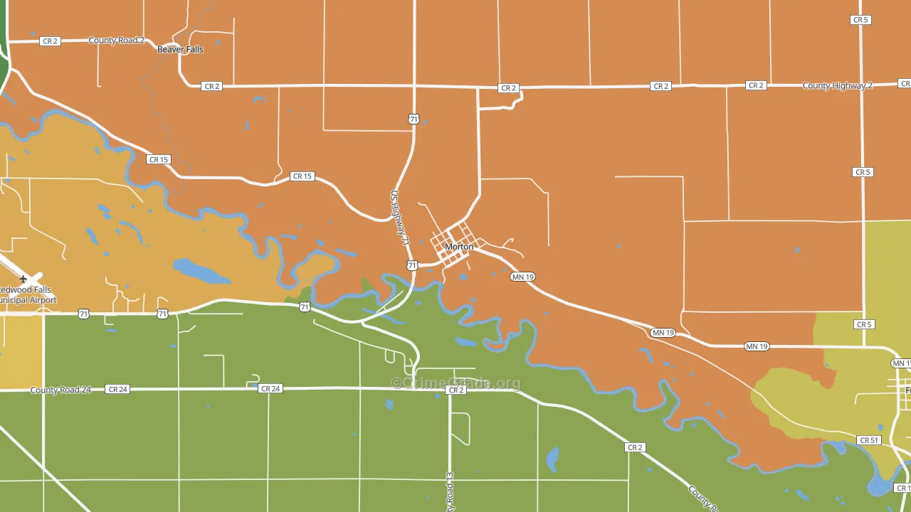 Morton, MN Map of Vandalism Rates