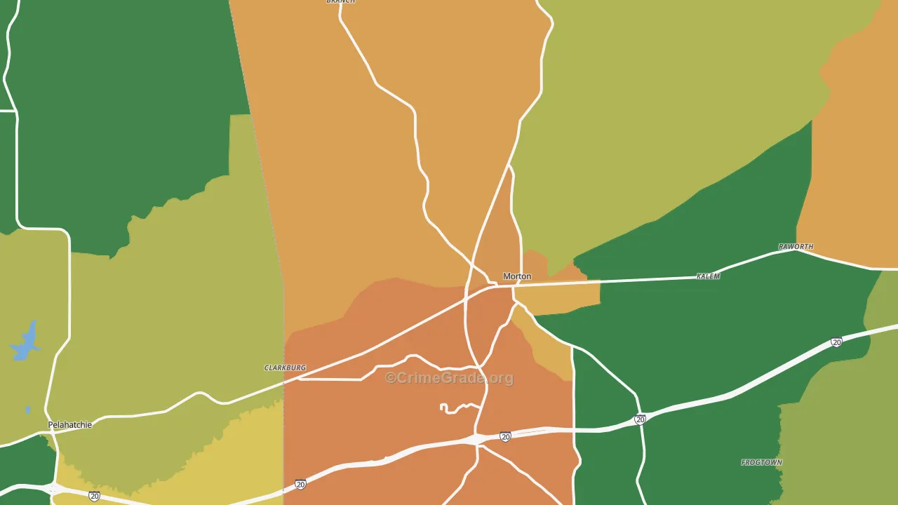 Morton, MS Map of Vandalism Rates