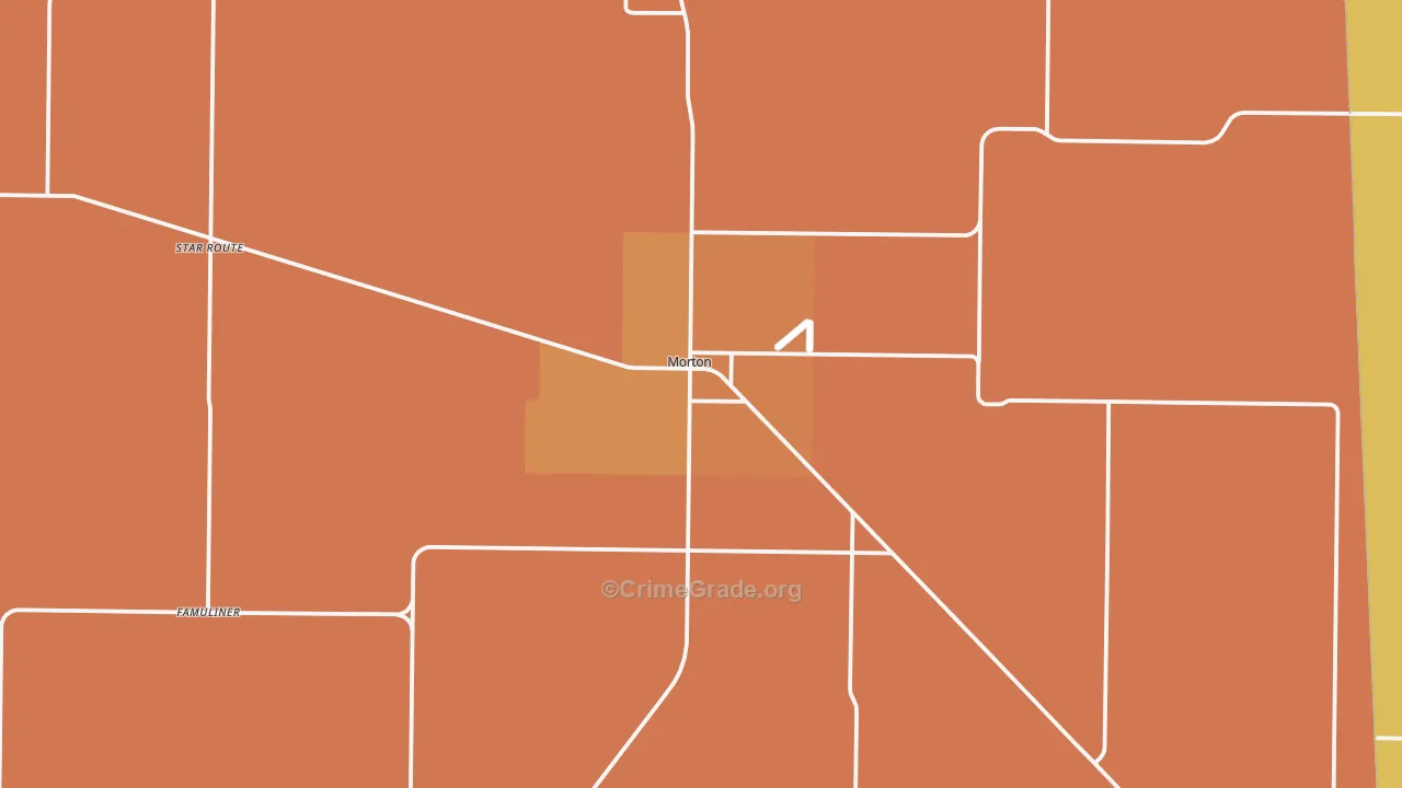 Morton, TX Map of Vandalism Rates