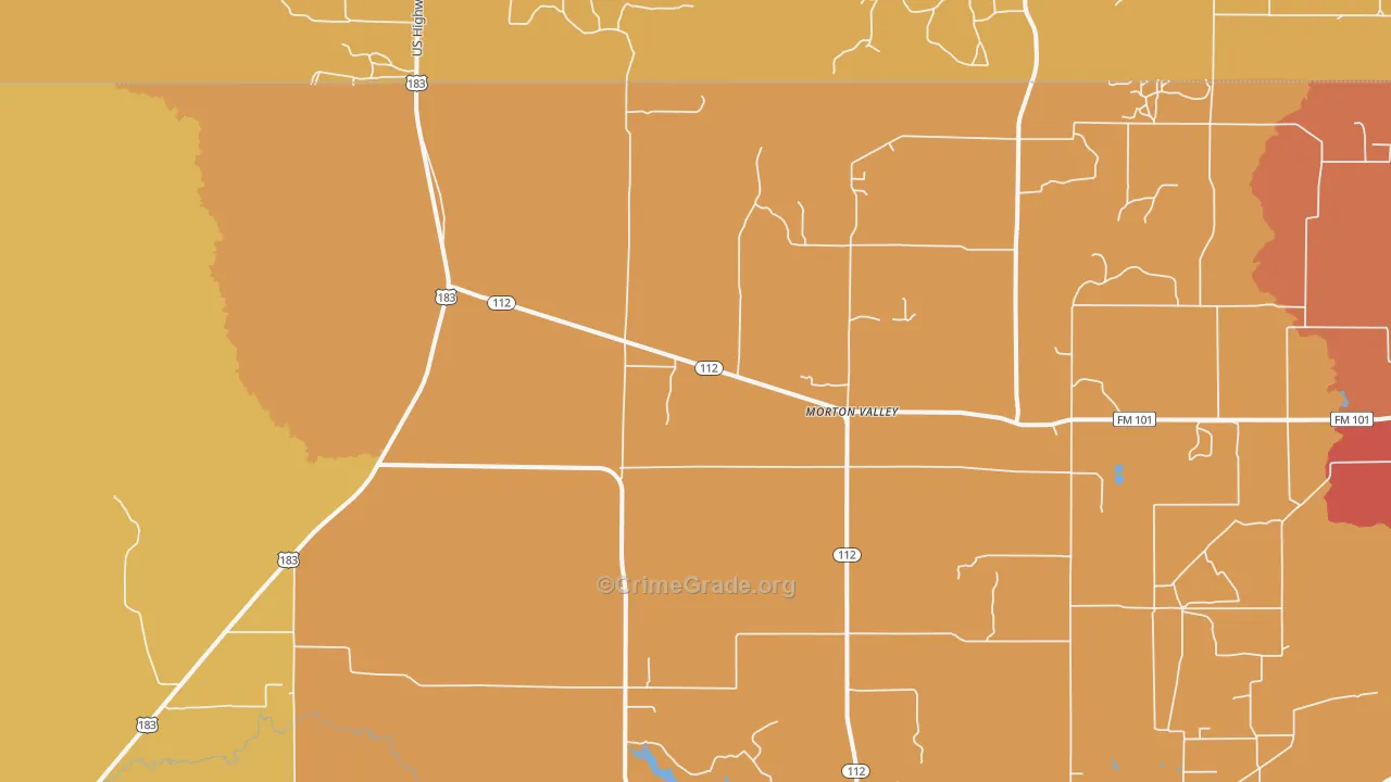 Morton Valley, TX Map of Vandalism Rates