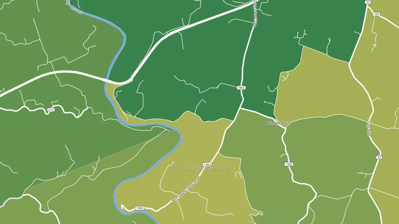 Mortonsville, KY Map of Vandalism Rates