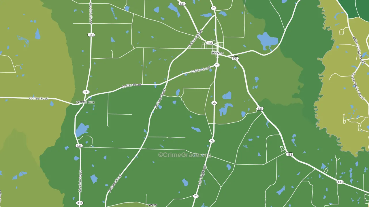 Morven, GA Map of Vandalism Rates