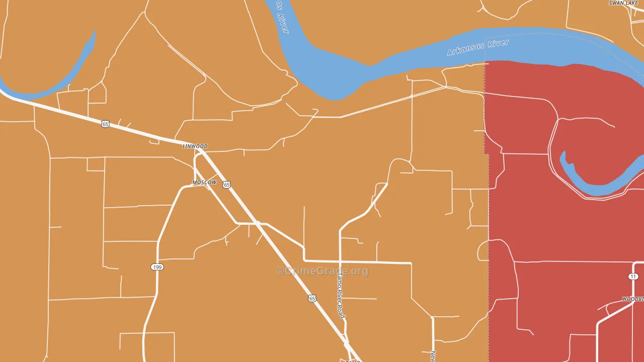 Moscow, AR Map of Vandalism Rates