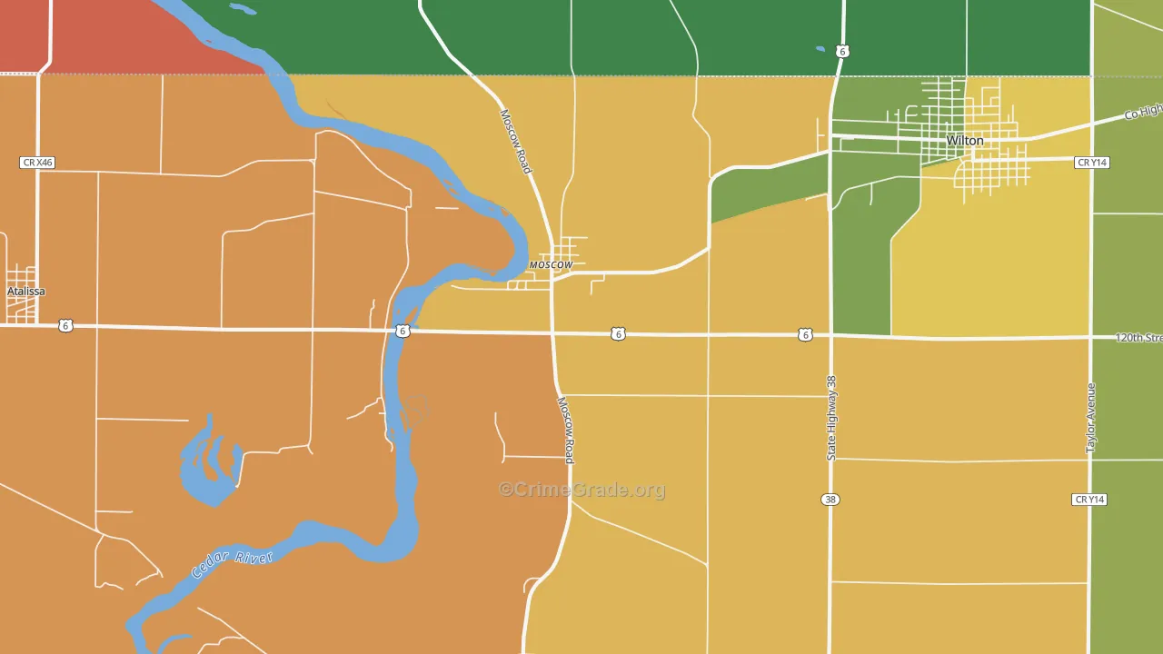 Moscow, IA Map of Vandalism Rates
