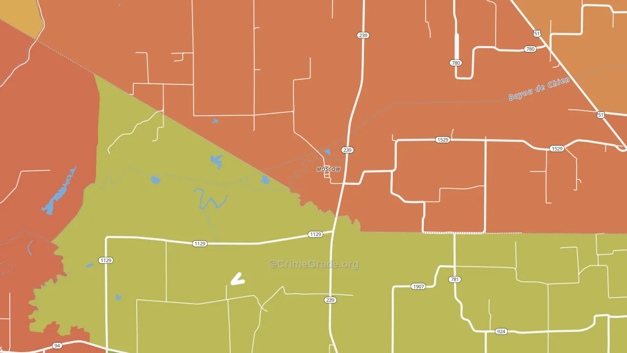 Moscow, KY Map of Vandalism Rates