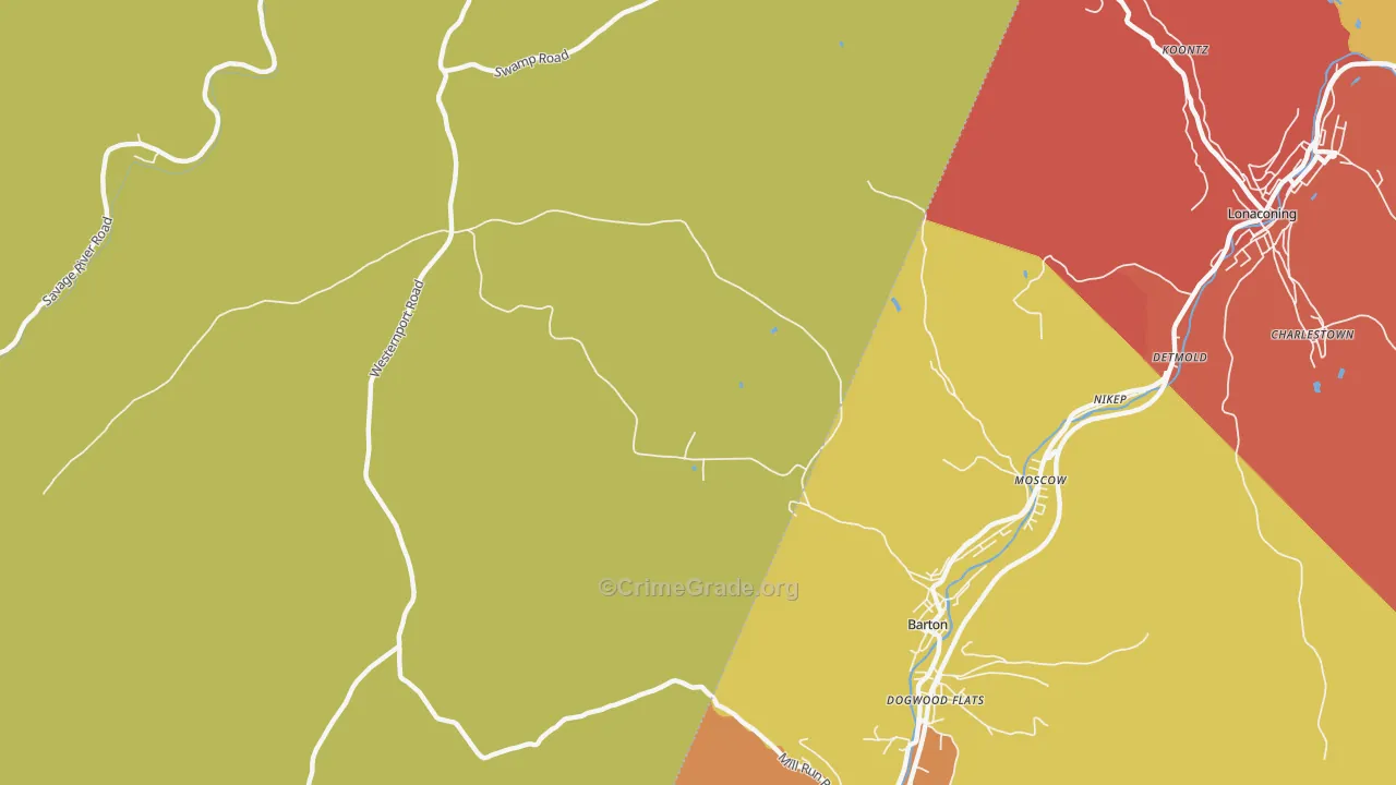 Moscow, MD Map of Vandalism Rates