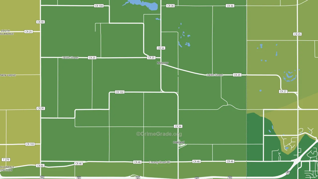 Moscow, MN Map of Vandalism Rates