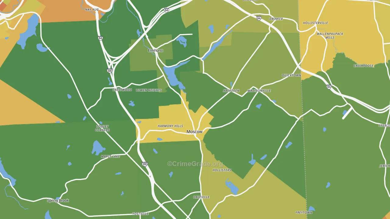 Moscow, PA Map of Vandalism Rates