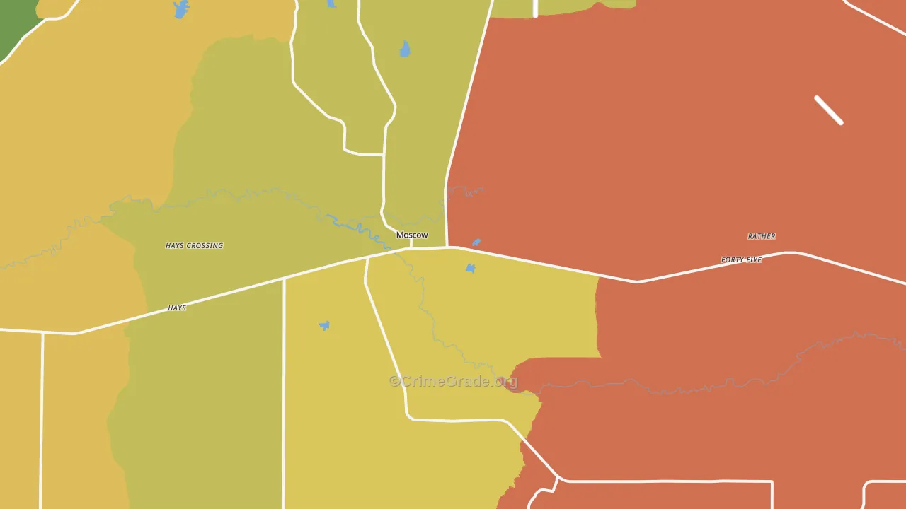 Moscow, TN Map of Vandalism Rates