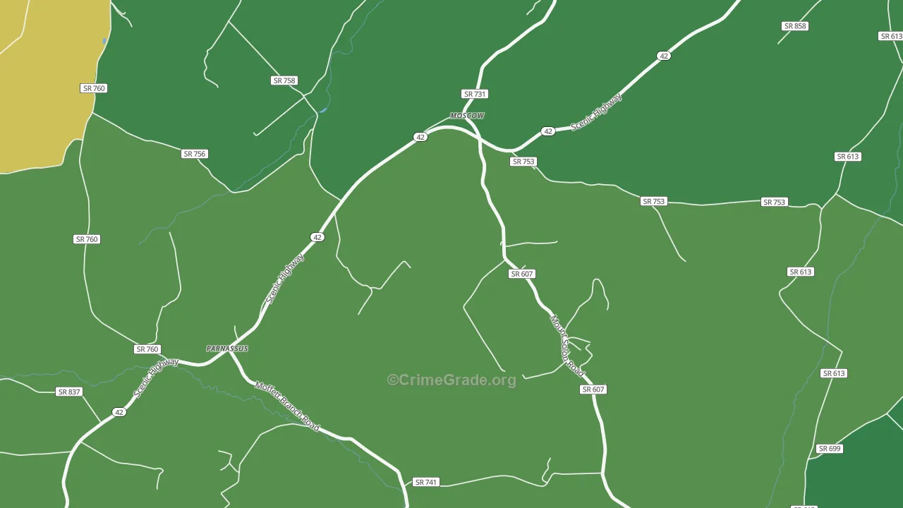Moscow, VA Map of Vandalism Rates