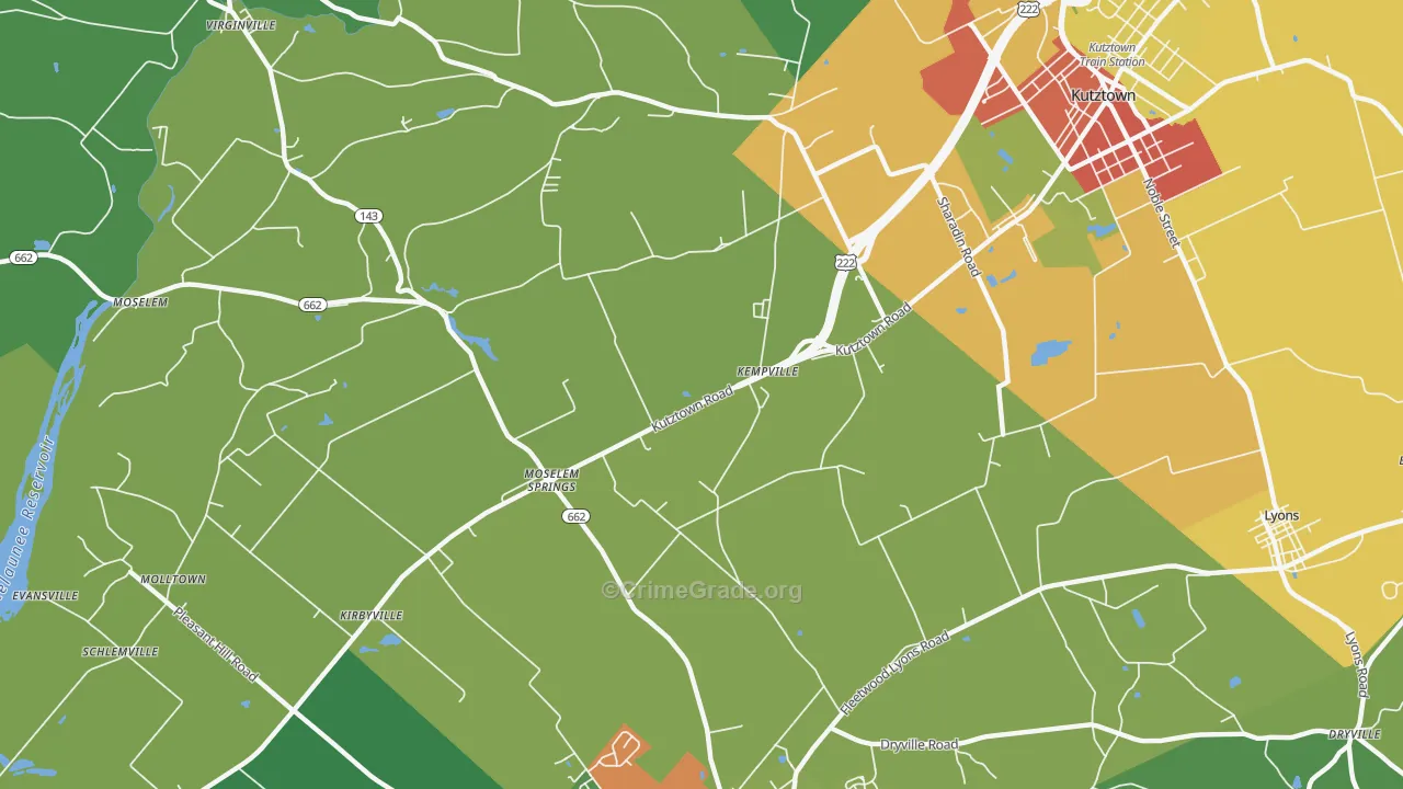Moselem Springs, PA Map of Vandalism Rates