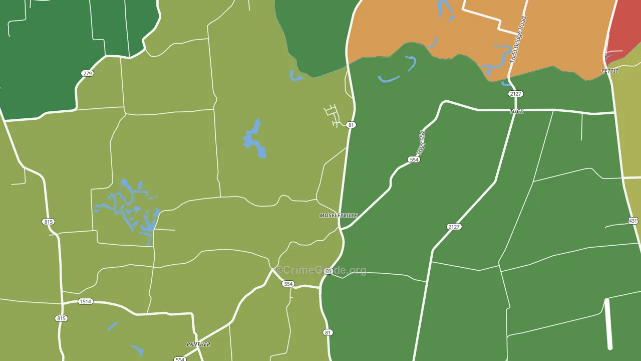 Moseleyville, KY Map of Vandalism Rates