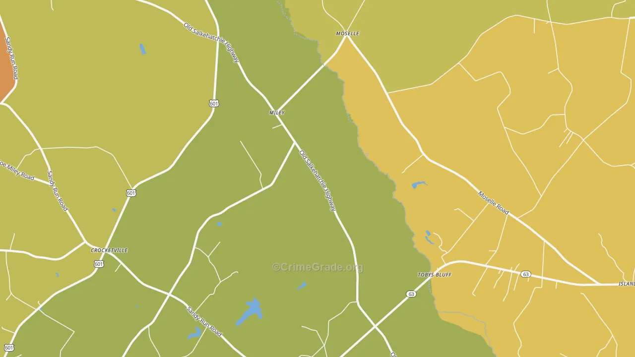 Moselle, SC Map of Vandalism Rates