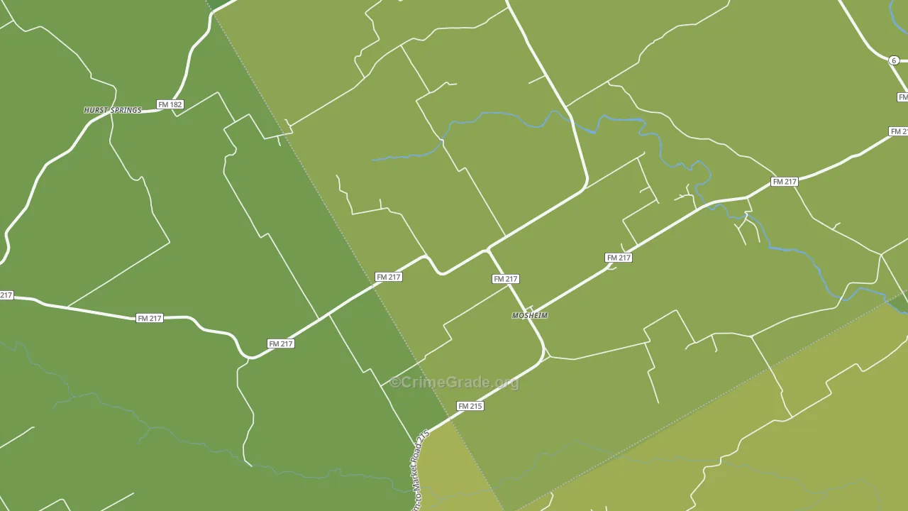 Mosheim, TX Map of Vandalism Rates