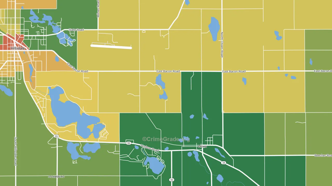 Mosherville, MI Map of Vandalism Rates