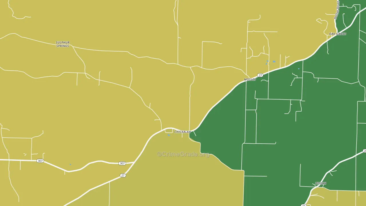 Mosley, AR Map of Vandalism Rates