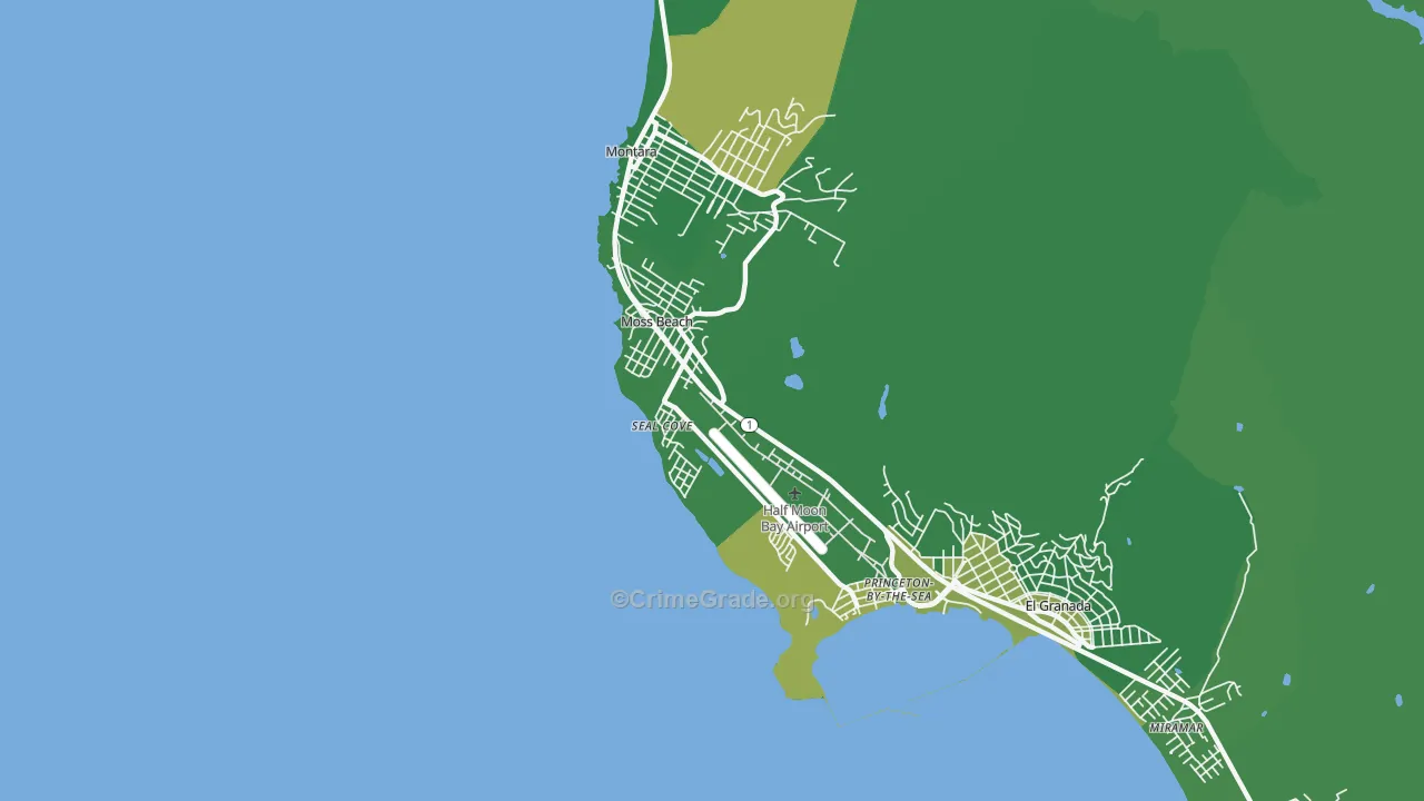 Moss Beach, CA Map of Vandalism Rates