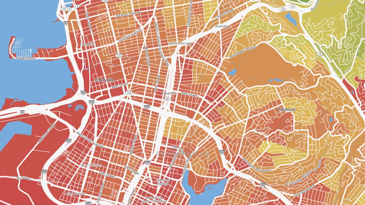 Mosswood, Oakland, CA Map of Vandalism Rates