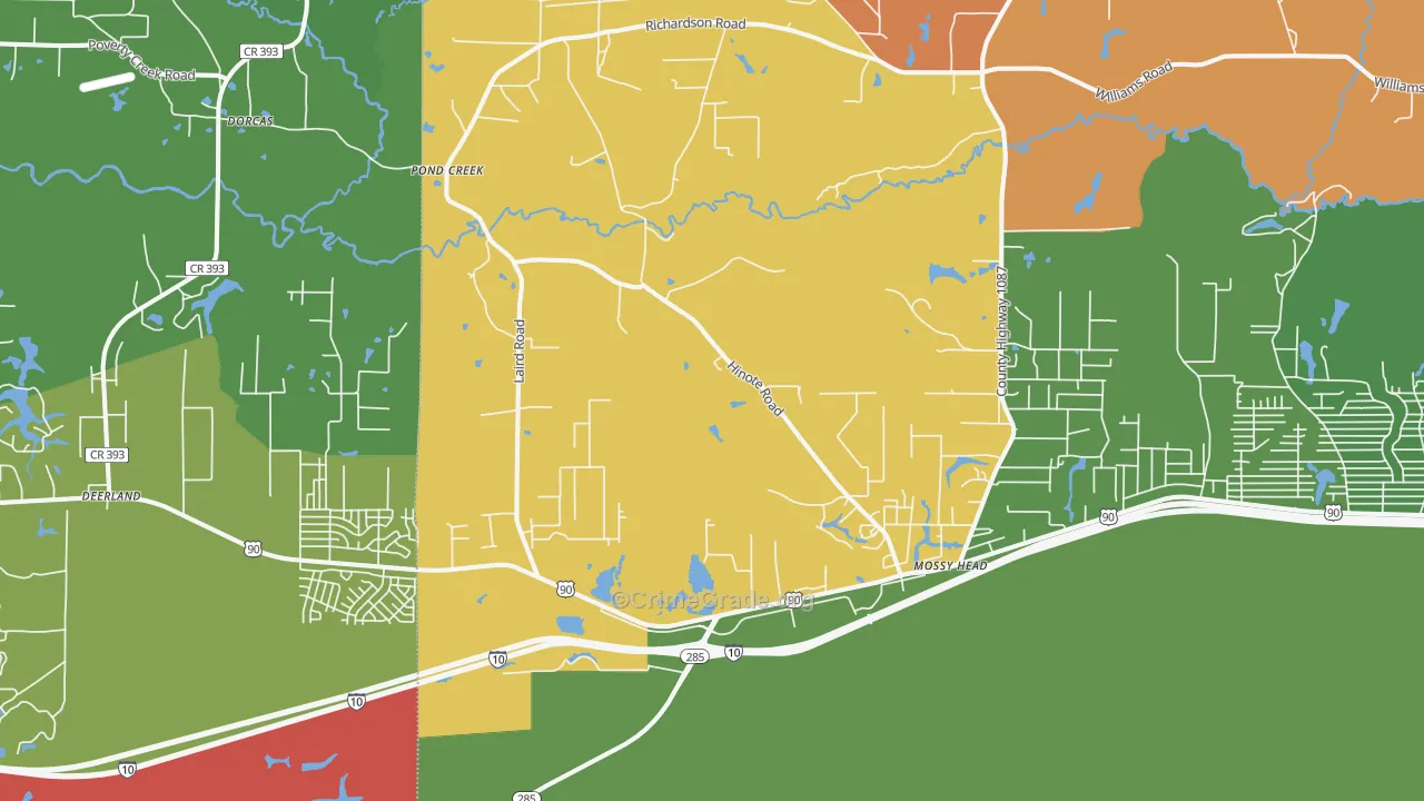 Mossy Head, FL Map of Vandalism Rates
