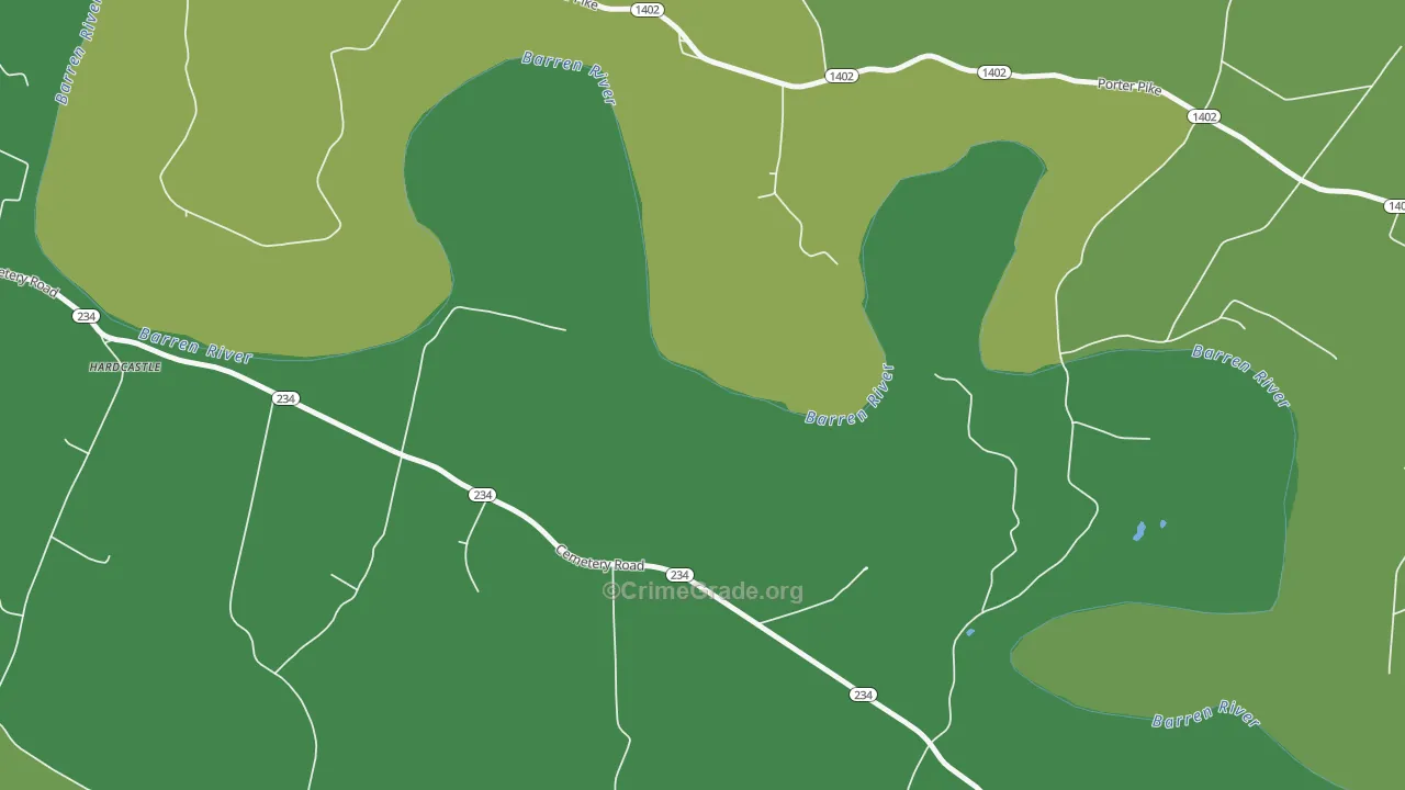 Motley, KY Map of Vandalism Rates