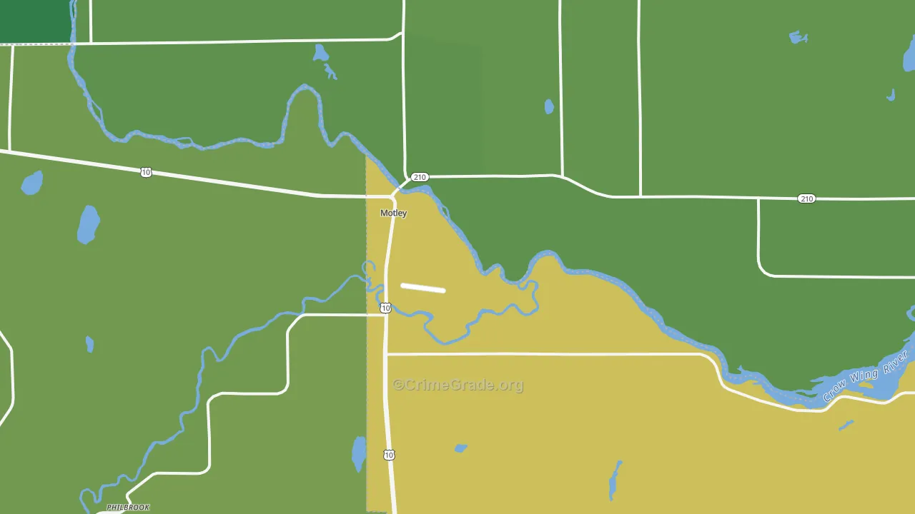 Motley, MN Map of Vandalism Rates