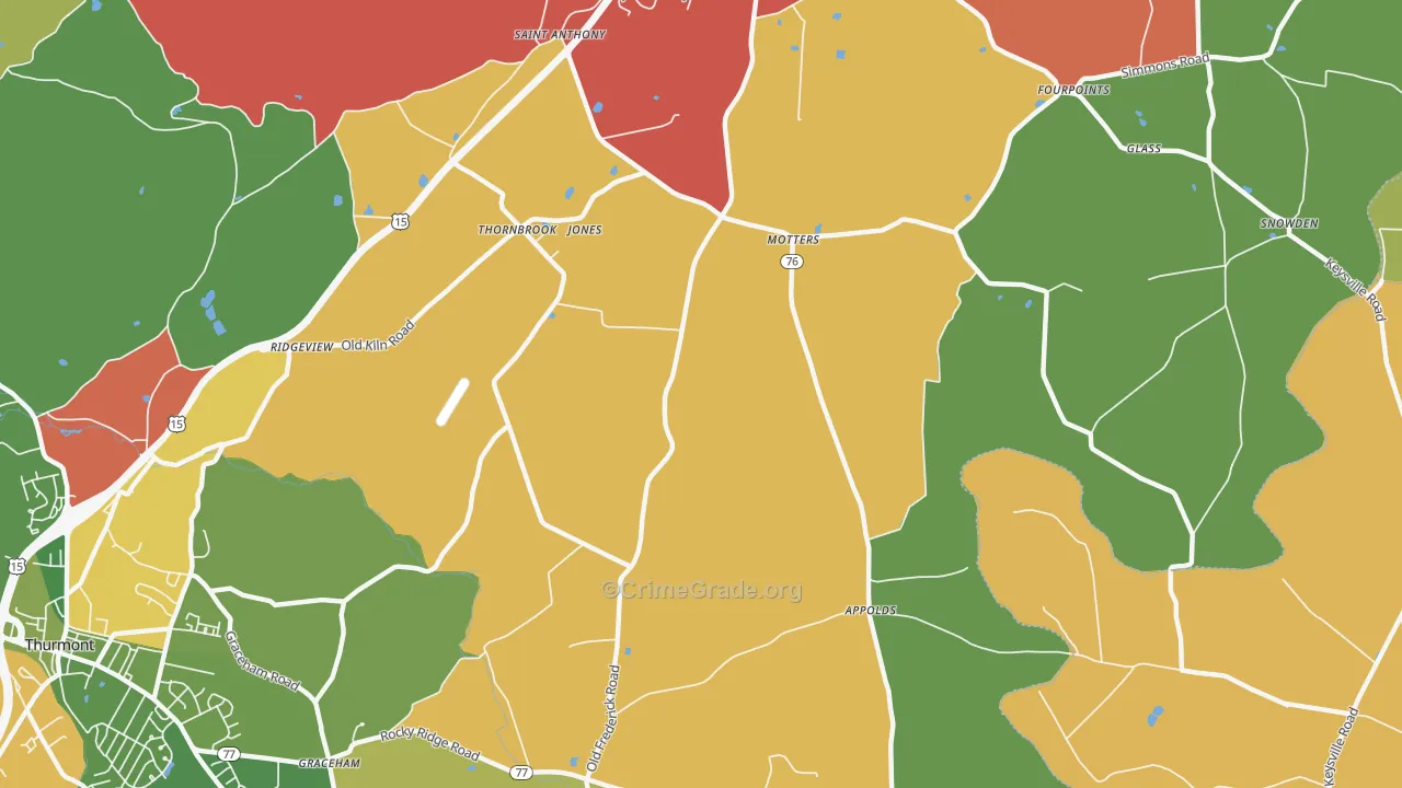Motters, MD Map of Vandalism Rates