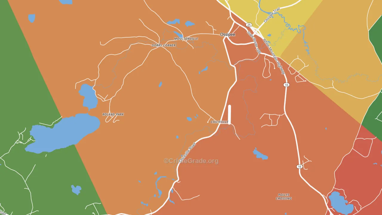 Moultonville, NH Map of Vandalism Rates