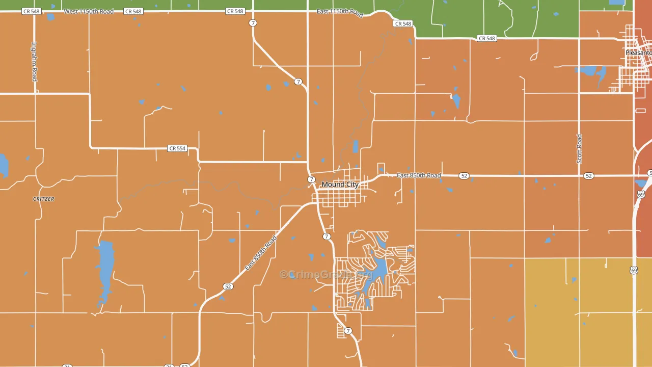 Mound City, KS Map of Vandalism Rates