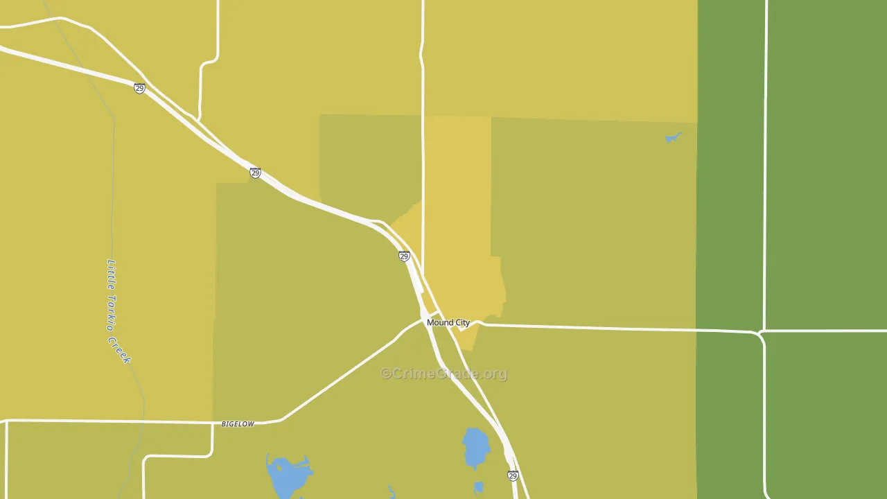 Mound City, MO Map of Vandalism Rates