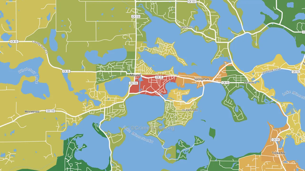 Mound, MN Map of Vandalism Rates