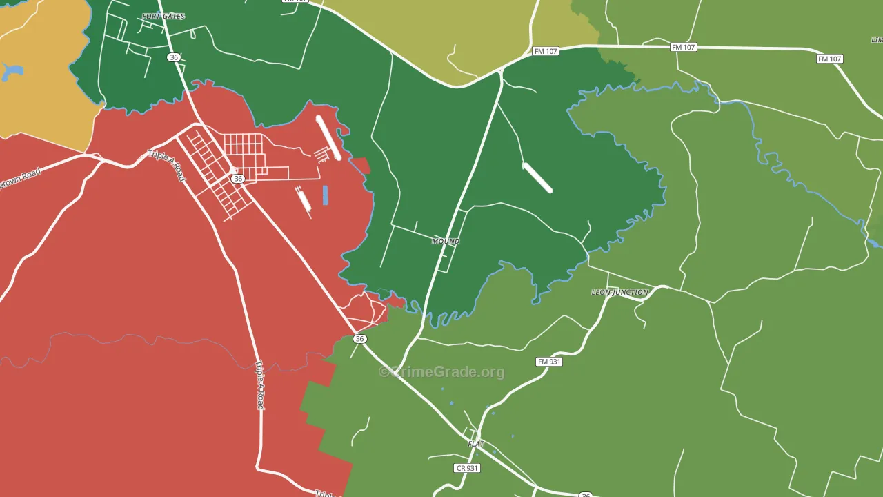 Mound, TX Map of Vandalism Rates