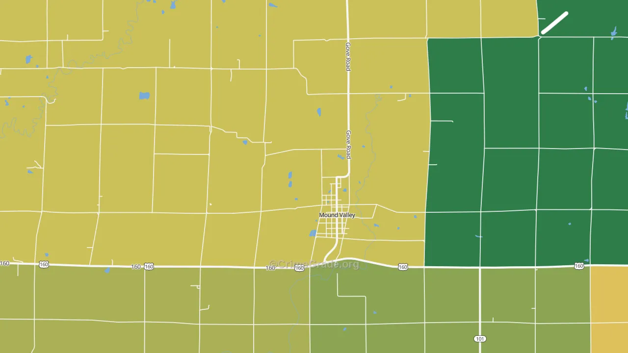 Mound Valley, KS Map of Vandalism Rates