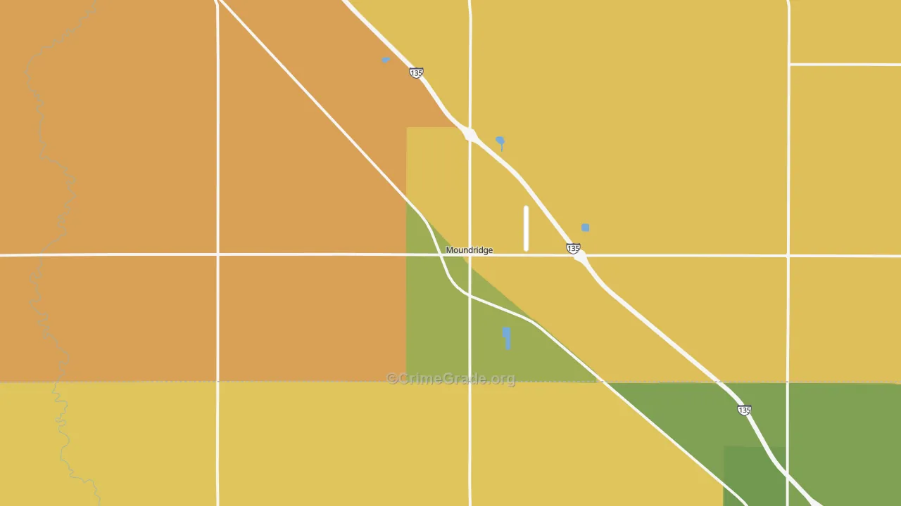 Moundridge, KS Map of Vandalism Rates