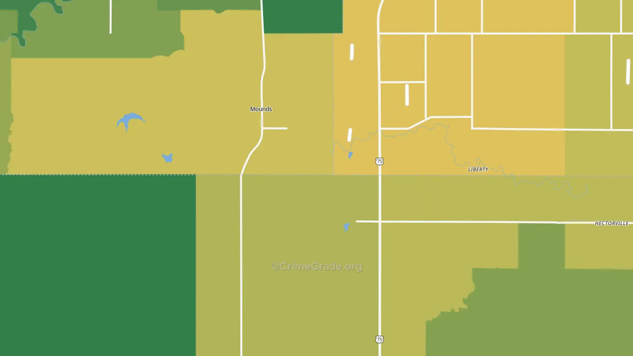 Mounds, OK Map of Vandalism Rates