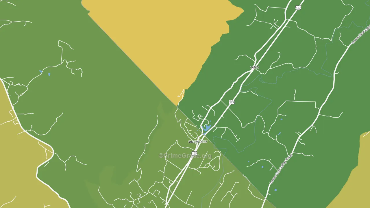 Mount Airy, TN Map of Vandalism Rates